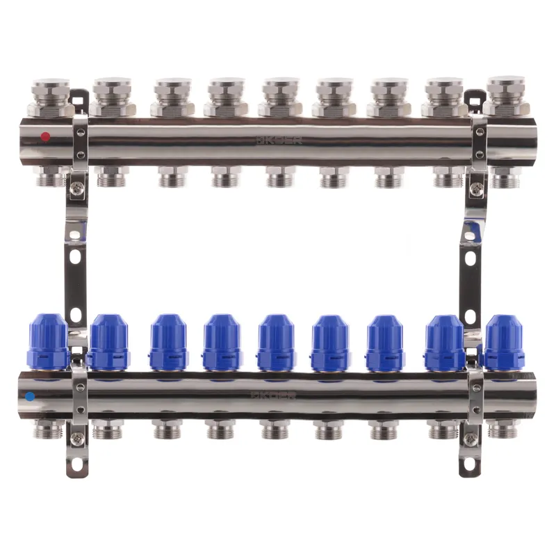 Колекторний блок з термостатичними клапанами Koer KR.1100-09 1"x9 ways (KR2635) Київ - фото 1