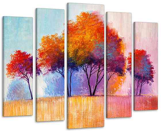 Модульная картина в гостиную / спальню Красочные лес Art-428_5 ( 80х118см ) 115x170 см Киев