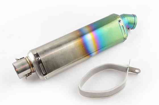 Глушитель (тюнинг) 300*88mm, креп. Ø48mm (нержавейка, радуга, прямоток, mod:6) Мукачево