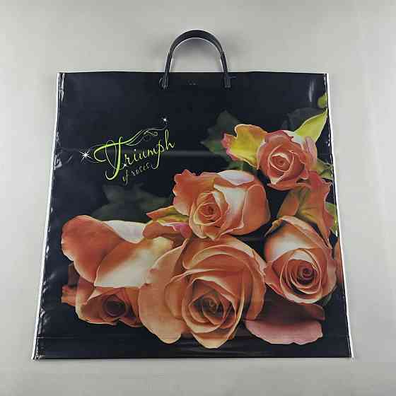 Поліетиленовий пакет (40х40) з пластиковою ручкою "Букет Троянда" (10 шт.) Харків