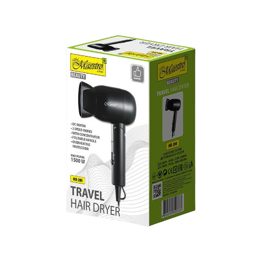 Фен для волосся (дорожній) 1200-1500W (2 швидкості, складна ручка) MR-200 Maestro Житомир - фото 5