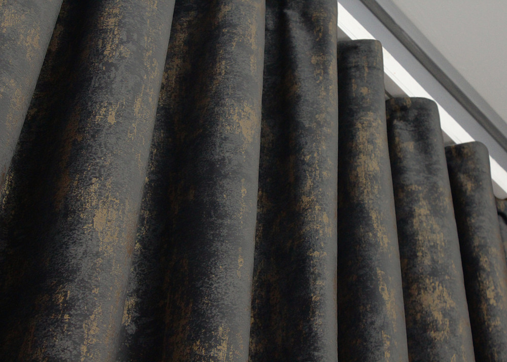 Комплект готовых штор VR-Textil Бархат Афина № 1540ш Графитовый с золотистым 200х295 см 2 шт (32-055) Киев - изображение 5