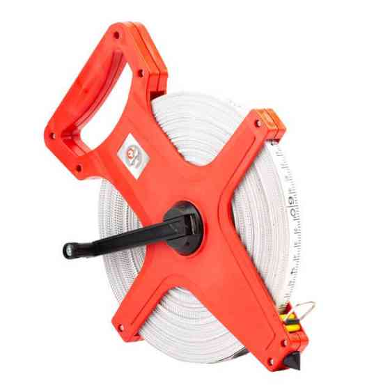 Рулетка геодезична, з полотном зі скловолокна, 100 м, 13 мм INTERTOOL MT-0760 Київ