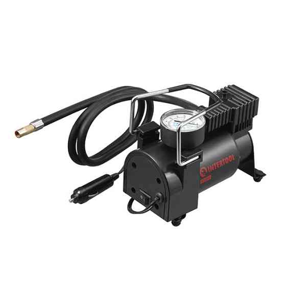 Компресор автомобільний INTERTOOL AC-0004, 12 В, 14 А, циліндр 30 мм, макс. 7 бар, шланг 1 м легкий і функціональний Івано-Франківськ