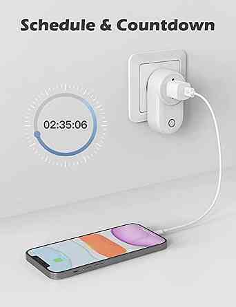 Набір 4 Смарт WiFi Розетки Maxcio 16A З Моніторингом Енергії, Alexa, Google Home, Smart Life (Італійська Вилка Type L) Київ