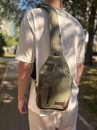 Функціональна чоловіча сумка через плече Vintage 20386 Зелений Київ