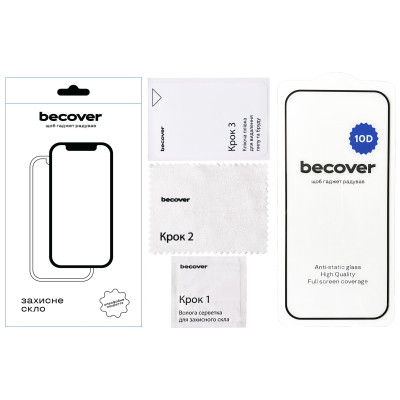 Стекло защитное BeCover Tecno Spark Go 1 (KL4) 10D Black (712724) Винница - изображение 3