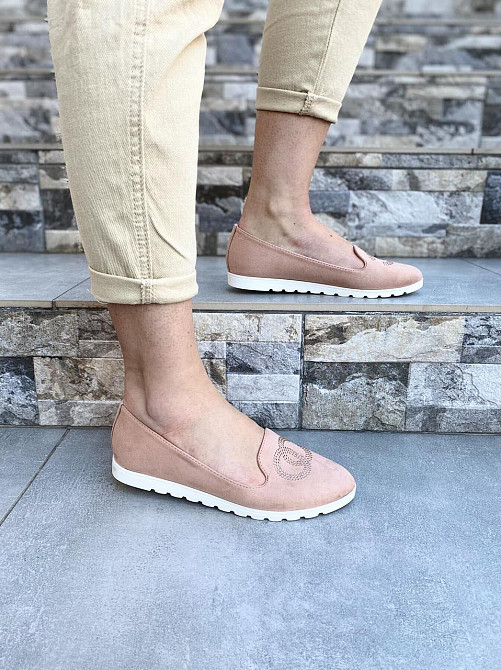 ERICO Балетки жіночі ERICO 9011 пудра (весна-осінь, еко-замша) (1289) 37р.39р.40р. Коломия - фото 4