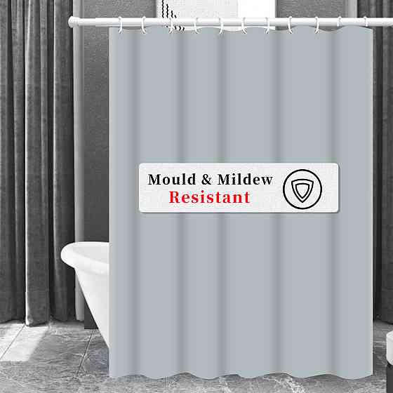 Шторка для ванны из полиэстера водонепроницаемая Bathlux 180x180 см с кольцами, занавеска для ванной комнаты Каменец-Подольский