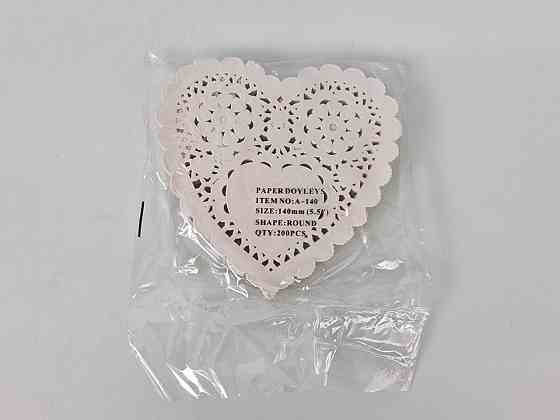 Салфетка ажурная СЕРДЦЕ Ф14(200шт) белая (1 пачка) Харьков