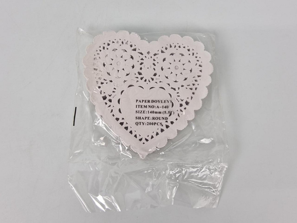 Салфетка ажурная СЕРДЦЕ Ф14(200шт) белая (1 пачка) Харьков - изображение 1