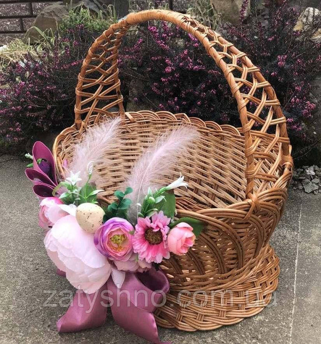 Пасхальний кошик плетений з прикрасою Київ - фото 1