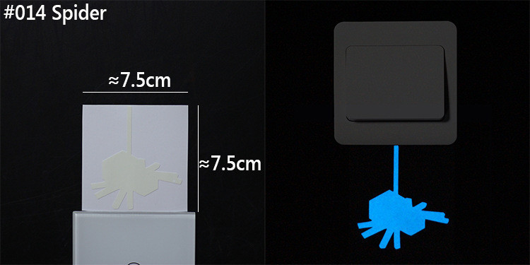 Фосфорная наклейка Паук 75 на 75 мм голубой Киев - изображение 2