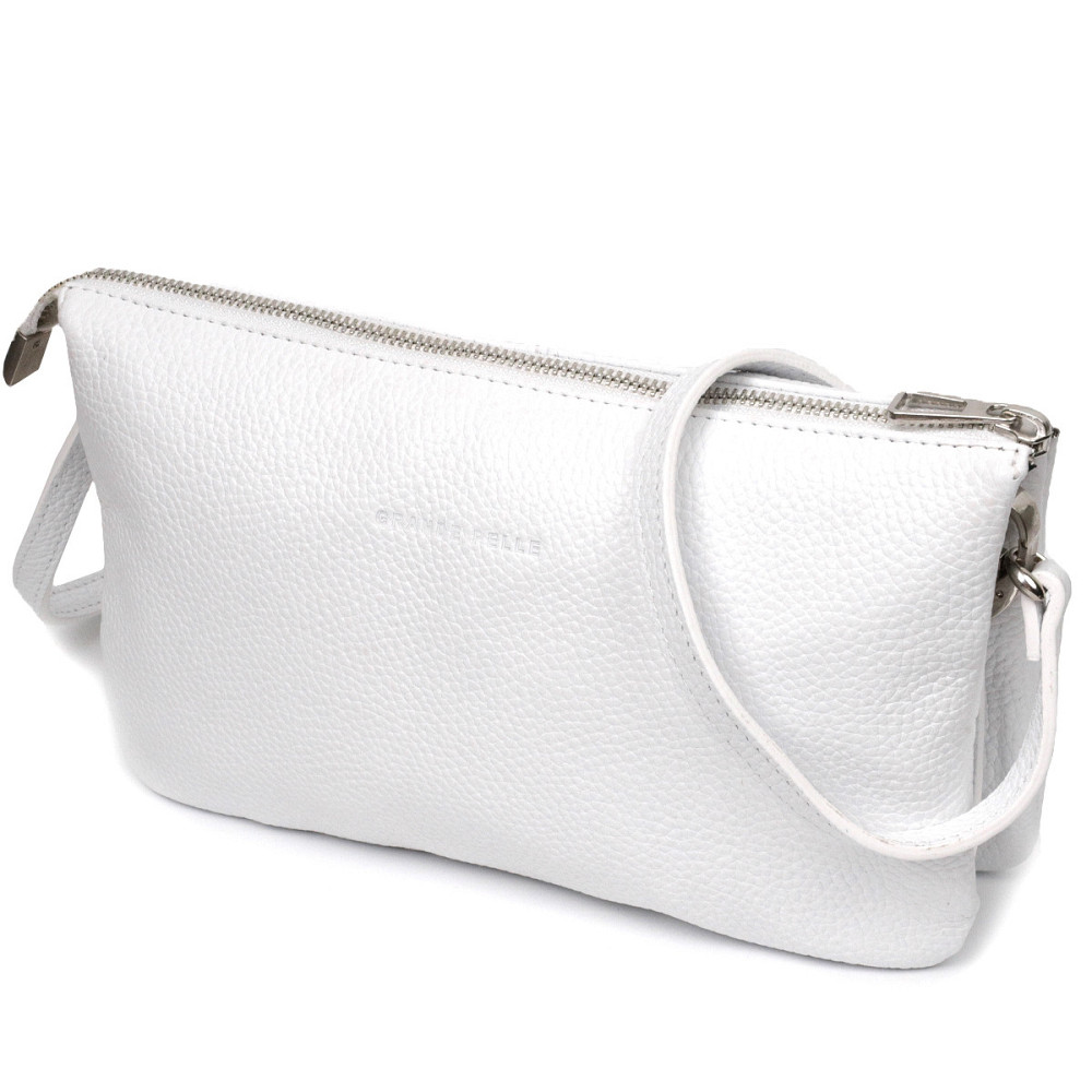 Стильный женский клатч из натуральной кожи Белый (GRANDE PELLE) Киев - изображение 5