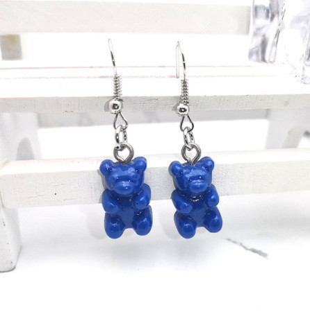 Сережки з ведмедиками сині, розмір 1,6*1см, смола Київ - фото 1