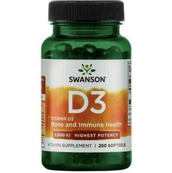 Вітамін D3 Swanson Vitamin D3 High Potency 5000IU 250 soft Луцьк - фото 1