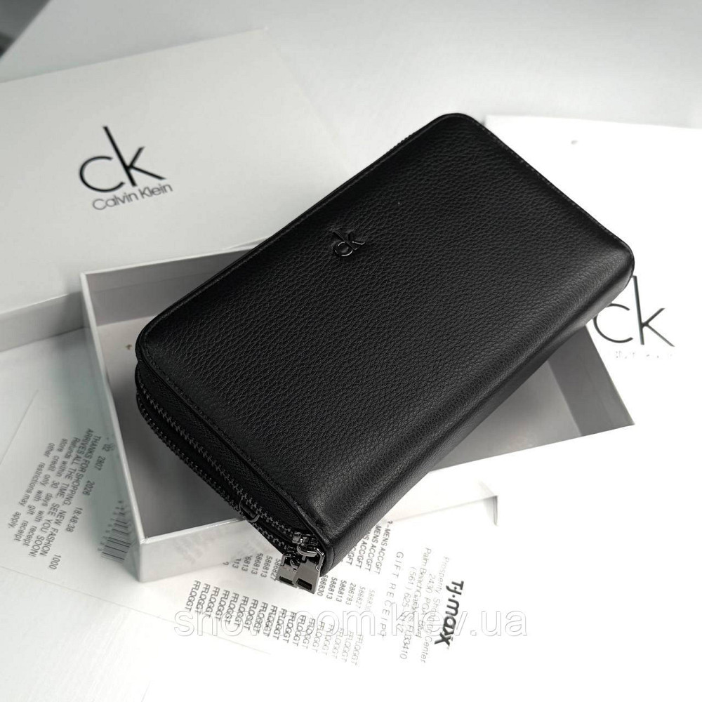 Кожаный брендовый кошелек клатч на два отделения Ck (6614) Киев - изображение 5