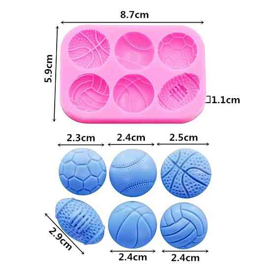 Молд кондитерский Мячи 87 на 59 мм розовый Киев