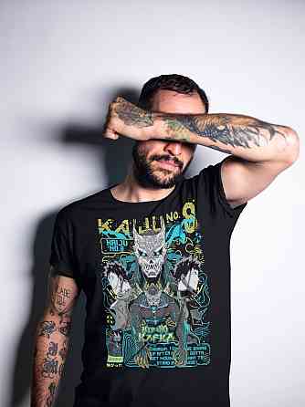 Футболка для хлопчика з аніме принтом Каіджу Но Хосхіна Гіфт оверсайз (зріст від 165 до 180) Чорний AnimeJ0258m Дніпро