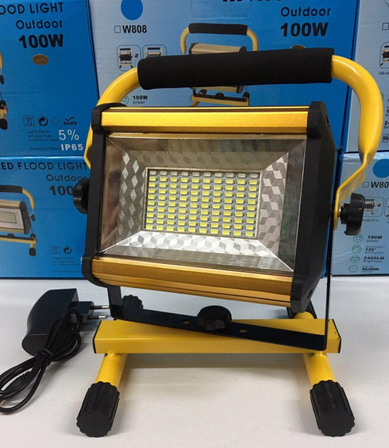 Фонарь прожектор LED W808 100W (SMD) + USB + 6x18650 (4 режима) Винница - изображение 6