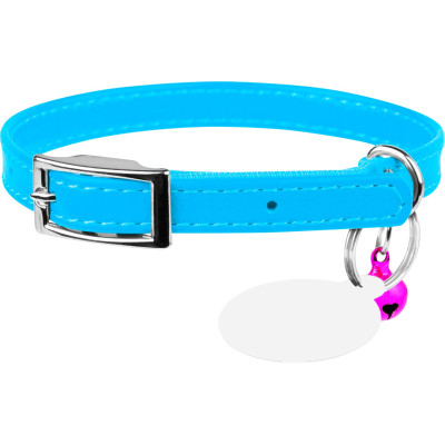 Ошейник для животных WAUDOG Glamour с QR паспортом Д 22-30 см голубой (32482) Винница - изображение 1