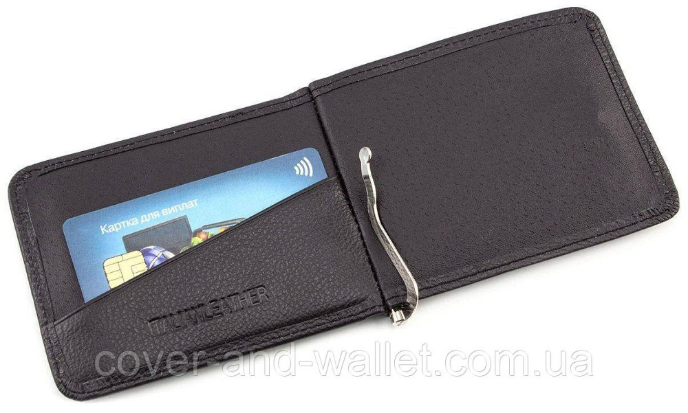 Шкіряний затиск для грошей і карток з вікном під документи ST 451 Київ - фото 7