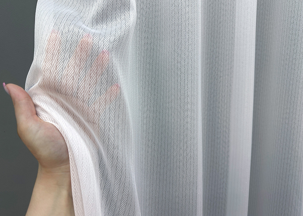 Тюль VR-Textil 1737т Ялинка Жакард Туреччина Білий 400х270 см (42-1216) Київ - фото 5