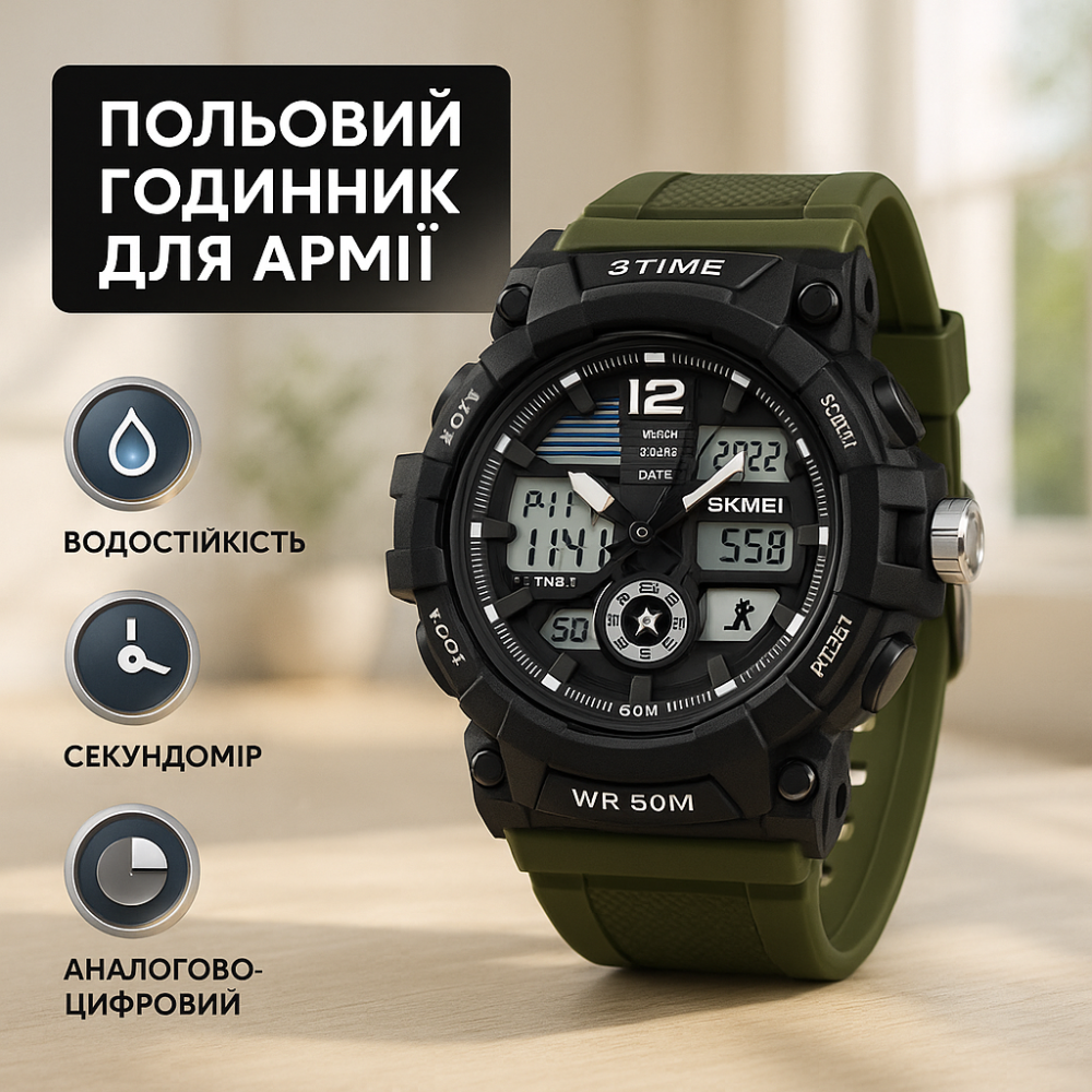 Годинник для туризму SKMEI, Годинник наручний спортивний Сучасний військовий AL-78 Львів - фото 5