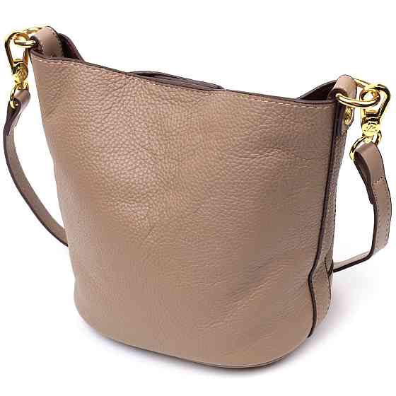 Жіноча сумка з автономною косметичкою всередині з натуральної шкіри Vintage 22364 Бежева Київ