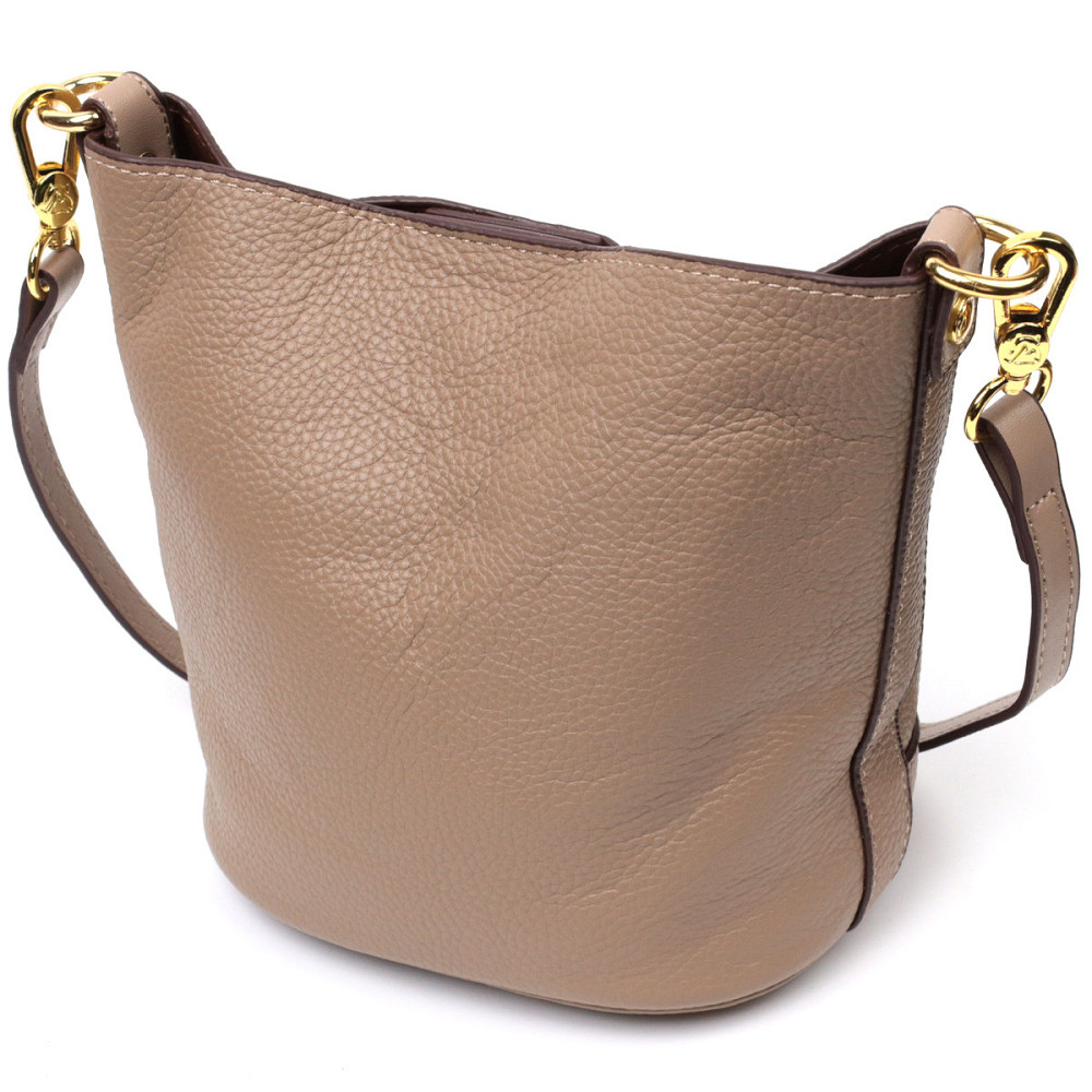 Жіноча сумка з автономною косметичкою всередині з натуральної шкіри Vintage 22364 Бежева Київ - фото 2