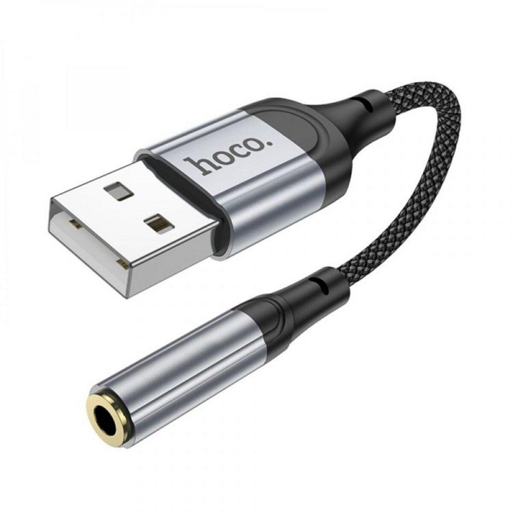 Аудио кабель HOCO LS36 Fresh external sound card USB - 3.5 Black 6942007608879 Одесса - изображение 2