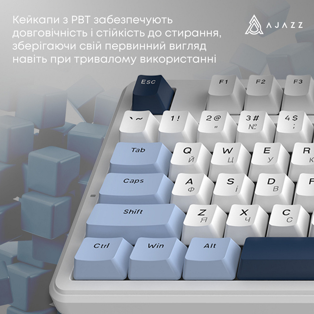 Клавіатура Ajazz AK870 V2 Flying Fish Switch White USB-C (AK870-V2-FF-BWB) ( 23544 ) Харьков - изображение 18