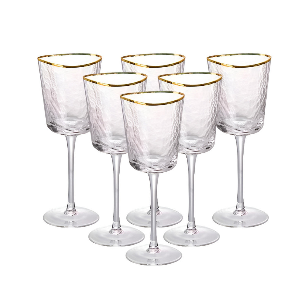 Набор из 6 бокалов 350 мл, для вина с золотым ободком HP-16-22 Киев - изображение 3