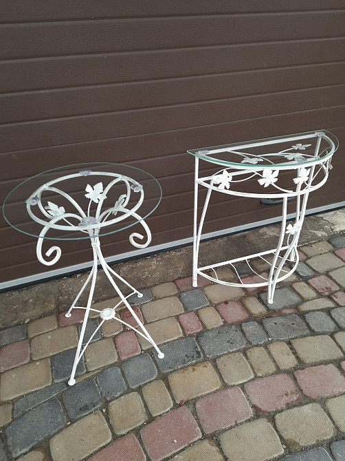 Столик журнальний кований круглий великий M-054 Б3895 Бежевий Київ - фото 9