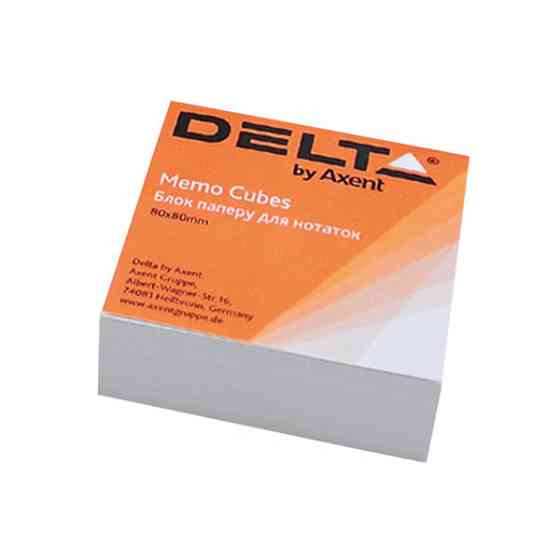 Папір для нотаток 80*80*20 мм білий "Delta by Axent" D8002 клеєн , шт Київ