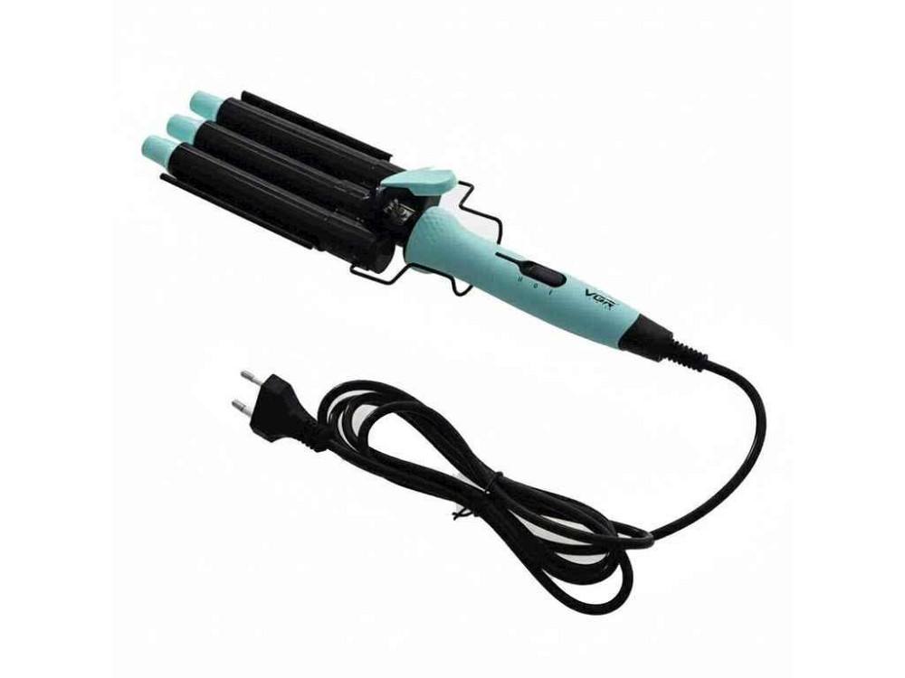 Плойка 100Вт потрійна V-595 BLUE, 5 режимів, керамічне покриття, LED дисплей ТМ VGR Київ - фото 1