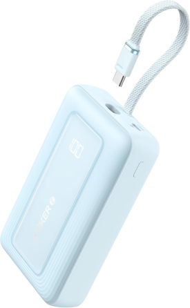 Повербанк Anker Zolo 20000 мАч 30 Вт, быстрая зарядка USB-C, встроенный кабель, ActiveShield 2.0, синий Киев