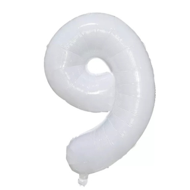 Шарик цифра 9 праздничная 32 дюйма белый Киев - изображение 1