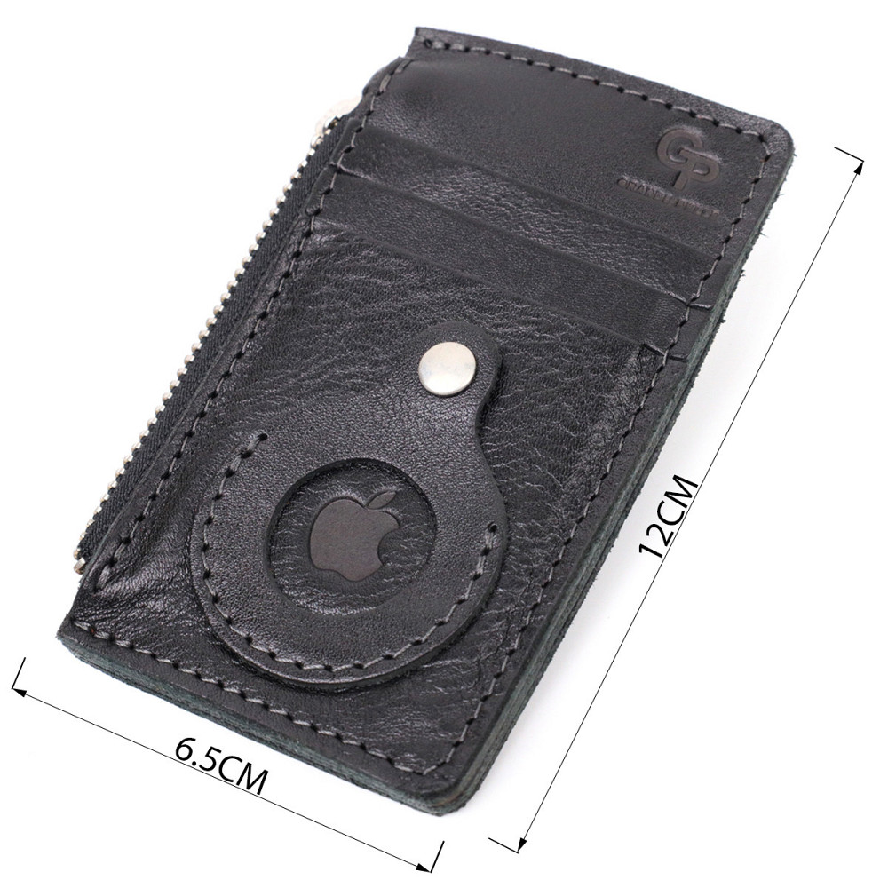 Цікавий картхолдер з утримувачем для Apple AirTag Чорний (GRANDE PELLE) Київ - фото 8