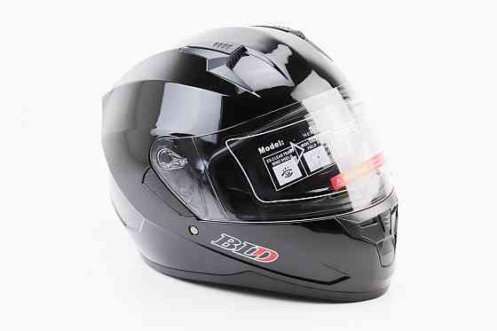 Шолом інтеграл, закритий (сертифікація DOT)+відкидні окуляри BLD-M67 М (57-58см), ЧОРНИЙ глянець Киев