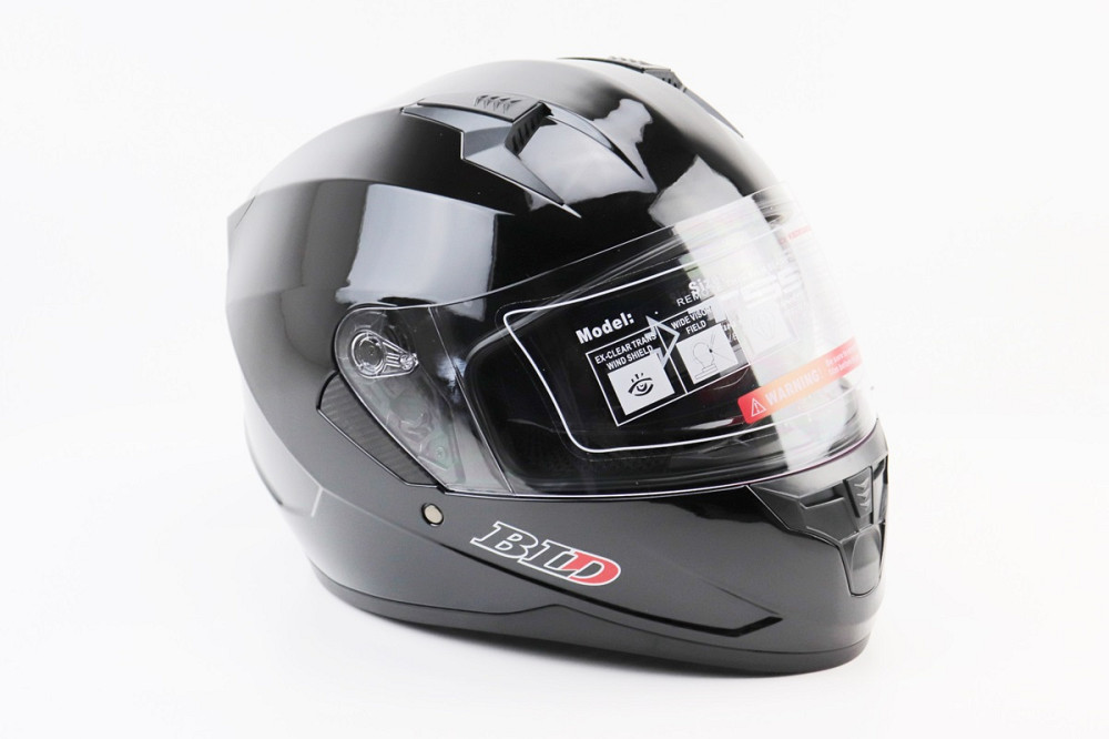 Шолом інтеграл, закритий (сертифікація DOT)+відкидні окуляри BLD-M67 М (57-58см), ЧОРНИЙ глянець Киев - изображение 1