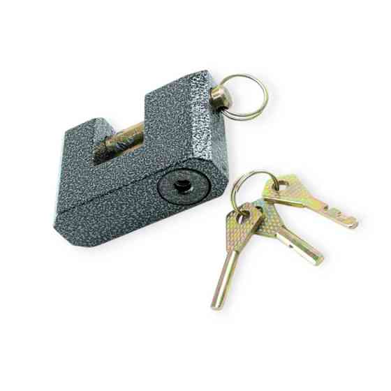 Замок навісний "засув" 60 мм, фінський ключ 3 шт, П-подібний чорний Мукачево
