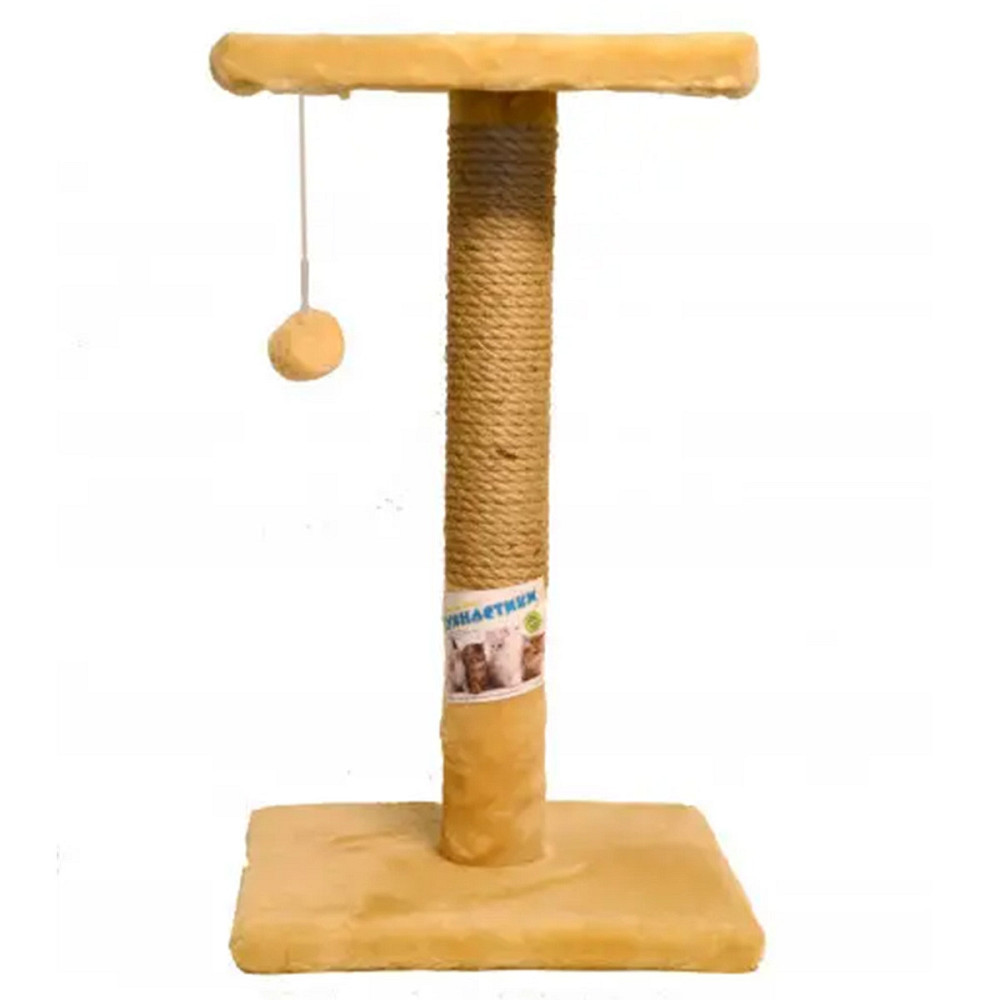 Дряпка с полкой джут Бежевый Пушистик 30/30/50 см Киев - изображение 1