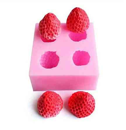 Молд силиконовый Клубника 50 на 50 мм розовый Киев