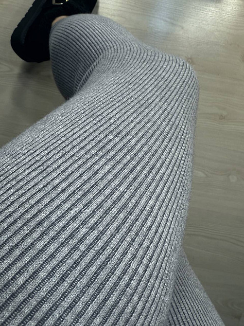 Лосины женские A-N 6126-6161 теплые в рубчик на меху ангоры, серый, one size Киев - изображение 5