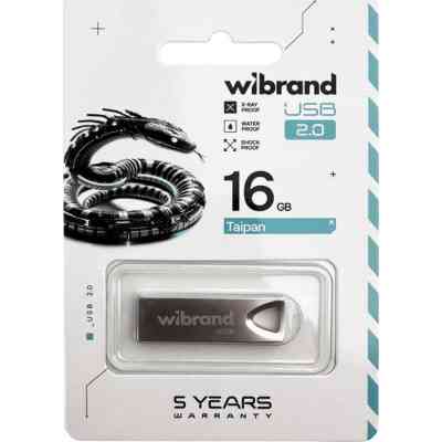 USB флеш накопитель Wibrand 16GB Taipan Silver USB 2.0 (WI2.0/TA16U2S) Винница