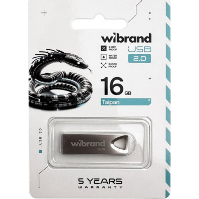 USB флеш накопитель Wibrand 16GB Taipan Silver USB 2.0 (WI2.0/TA16U2S) Винница - изображение 3
