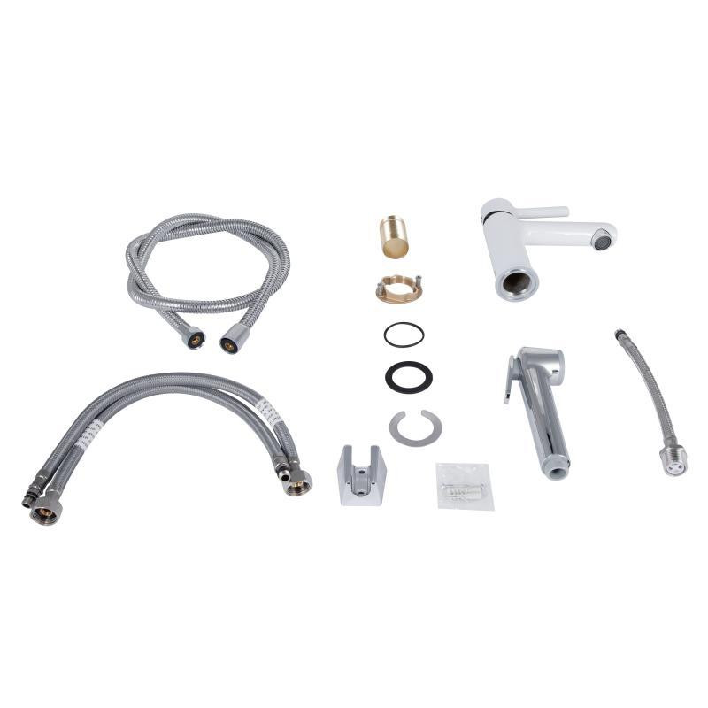 Смеситель для раковины, с гигиеническим душем Qtap Grand QTGRA272CRW45671 (k35), однорычажный, Chrome/White Харьков - изображение 7