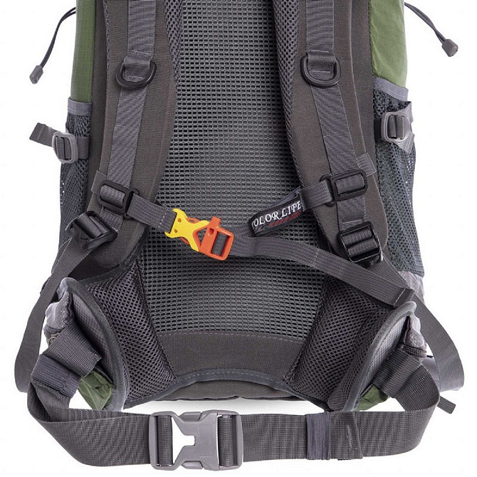 Рюкзак туристичний каркасний COLOR LIFE 172 60л нижній вхід оливковий Київ - фото 6