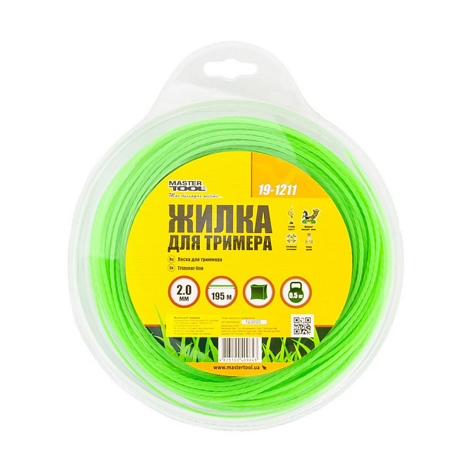 Волосінь для тримера MASTERTOOL КВАДРАТ КРУЧНИЙ 2,00 мм 195 м блістер 19-1211 Рівне - фото 2